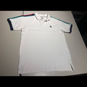 Billionaire Boys Club Men's Short Sleeve White Polo Shirt Size Large w/ Stains